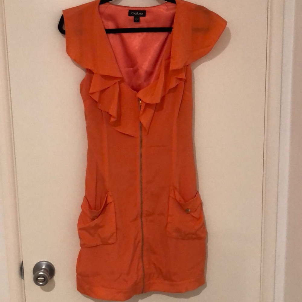 BEBE Orange/peach cocktail dress